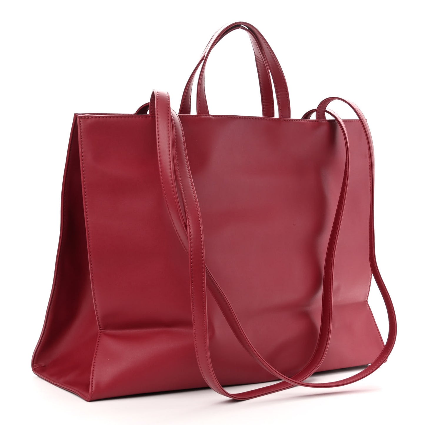 Vegan Leather Large Shopping Bag Oxblood