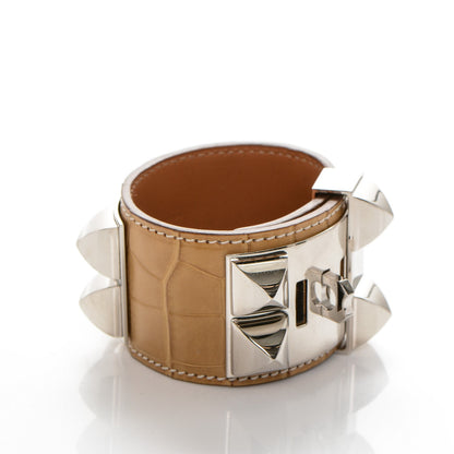 Hermes Matte Alligator Collier De Chien CDC Bracelet S Maize 3 of 7
