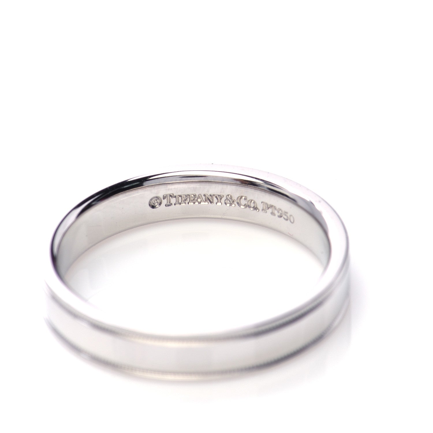 Tiffany Platinum 4mm Essential Double Milgrain Band Ring 57 8 4 of 5