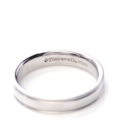 Tiffany Platinum 4mm Essential Double Milgrain Band Ring 57 8 4 of 5