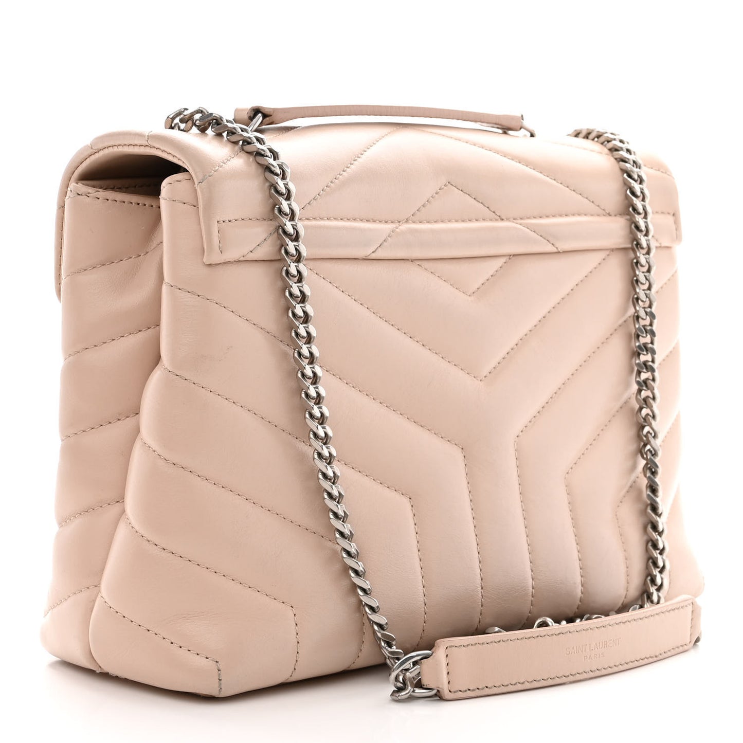 Calfskin Y Quilted Monogram Small Loulou Chain Satchel Marble Pink