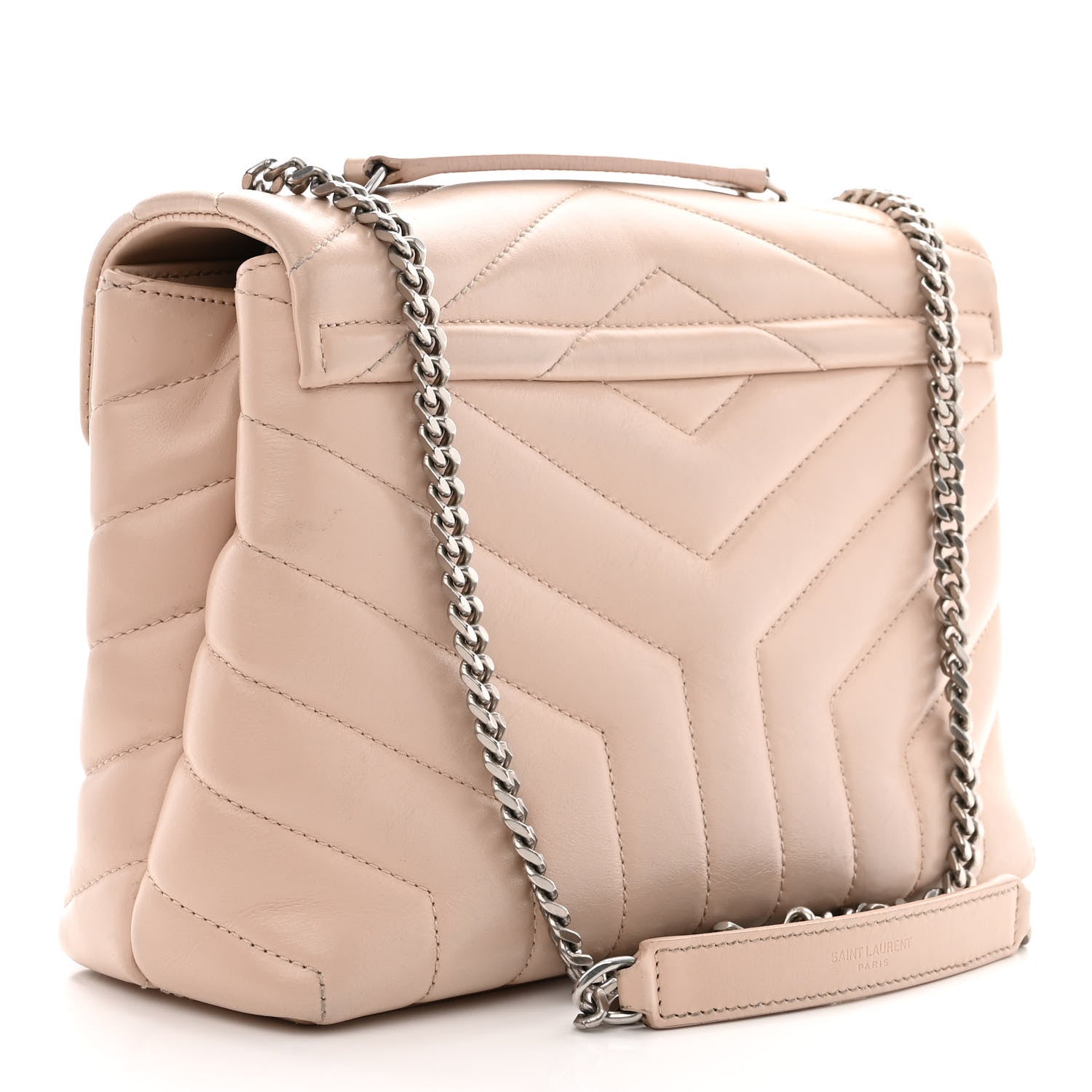 Saint Laurent Calfskin Y Quilted Monogram Small Loulou Chain Satchel Marble Pink 3 of 18