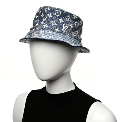 Louis Vuitton Monogram Denim Jacquard Bob Bucket Hat M Blue 2 of 8