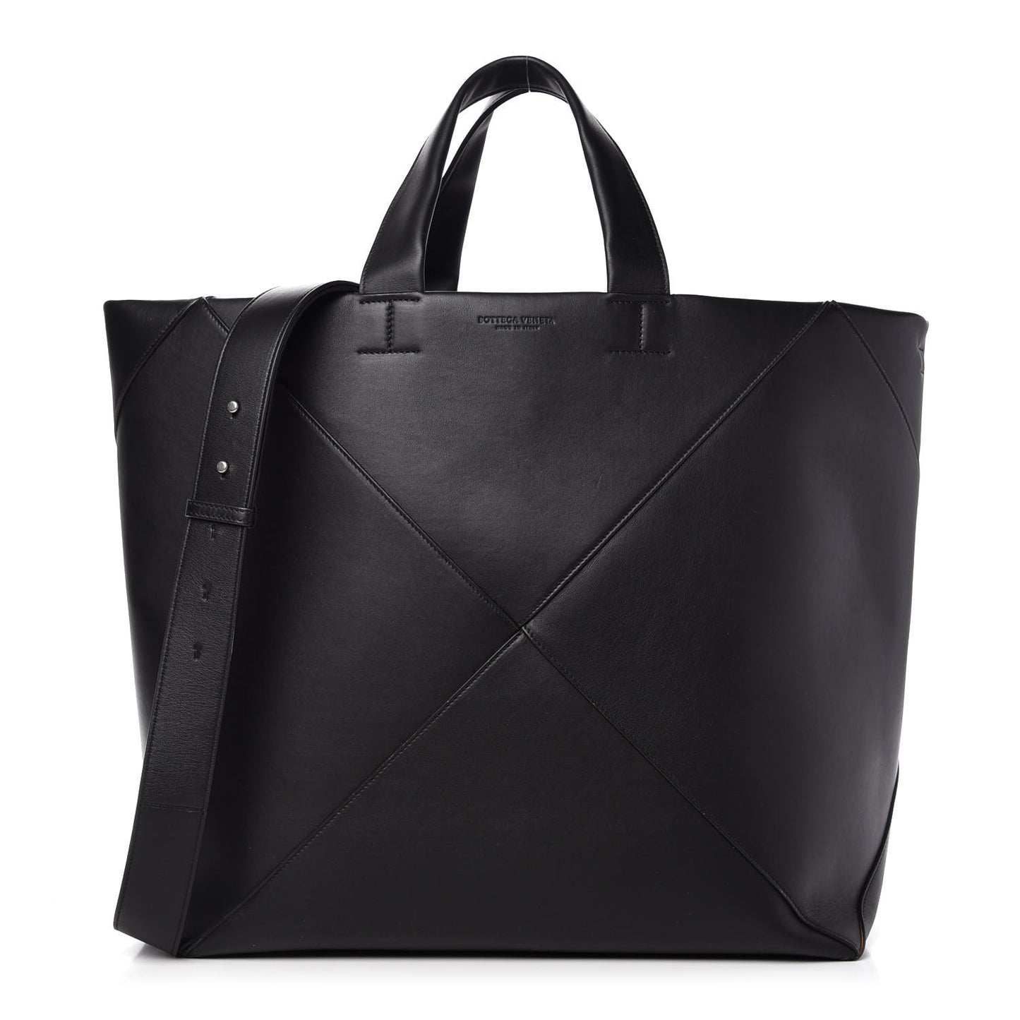Butter Calfskin Patchwork Tote Black