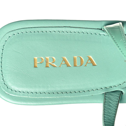 Prada Vernice T-Strap Flat Sandals 40 Giada 8 of 9