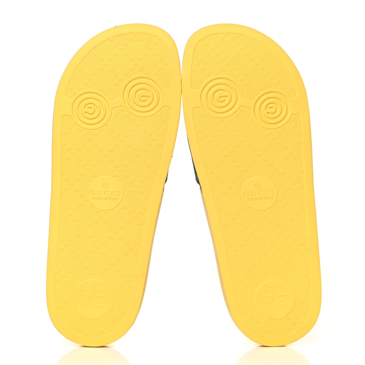 GG Supreme Monogram Smiling Plants Slide Sandals 35 Yellow Multicolor