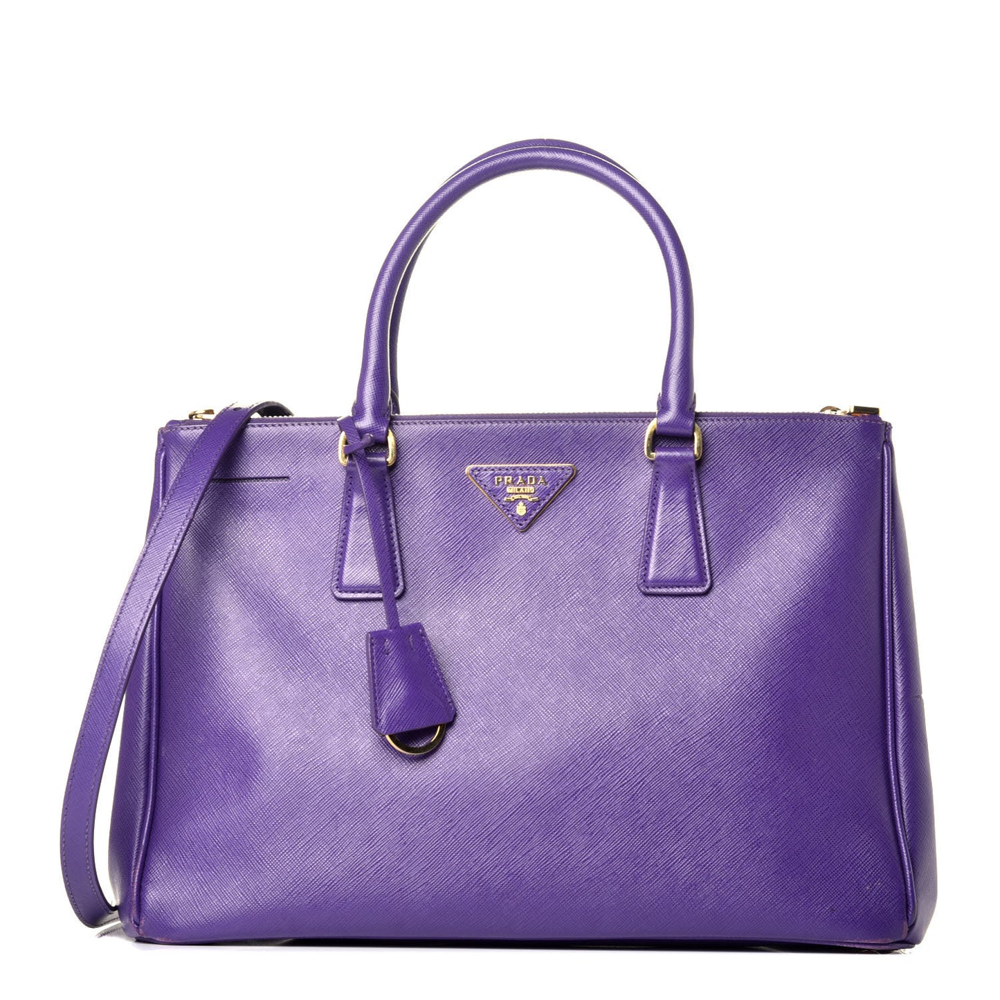 Saffiano Medium Galleria Double Zip Tote Viola
