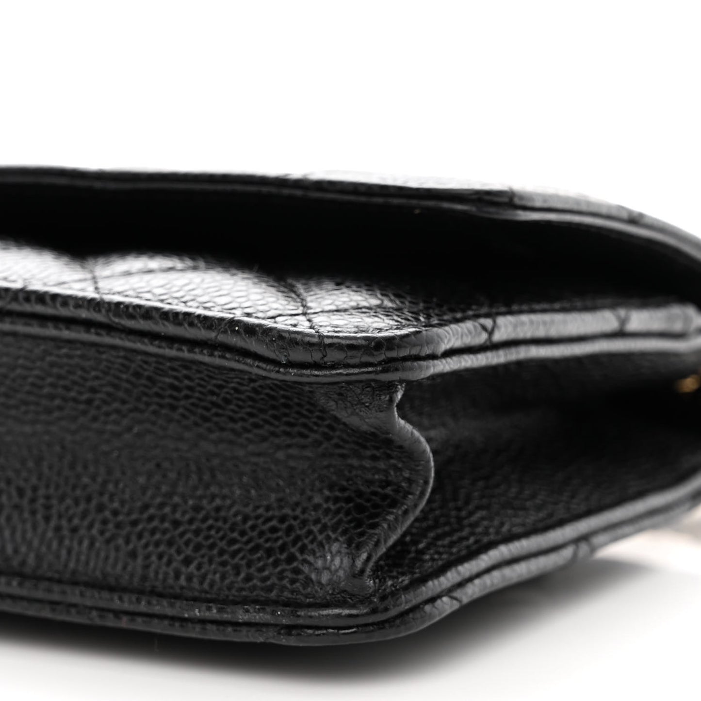 Caviar Quilted Wallet on Chain WOC Black