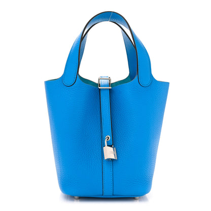 Hermes Taurillon Clemence Picotin Lock 18 PM Bleu Zanzibar 1 of 10