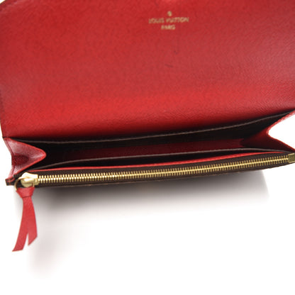 Louis Vuitton Damier Ebene Emilie Wallet Red 6 of 7