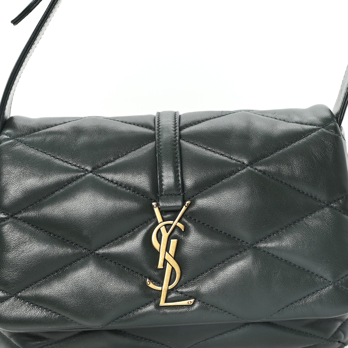 Lambskin Quilted Le 57 Diamond Shoulder Bag Vert Fonce