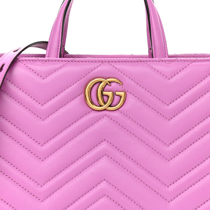 Gucci Calfskin Matelasse Small GG Marmont Tote Candy Mousse 10 of 17