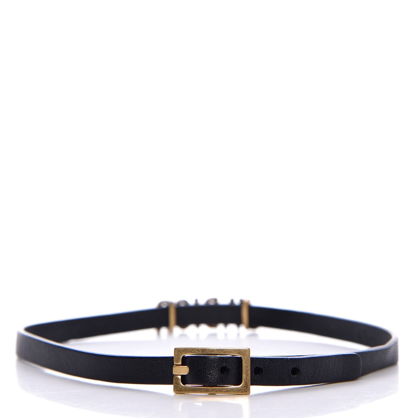 Calfskin J'Adior Logo Choker Necklace Black