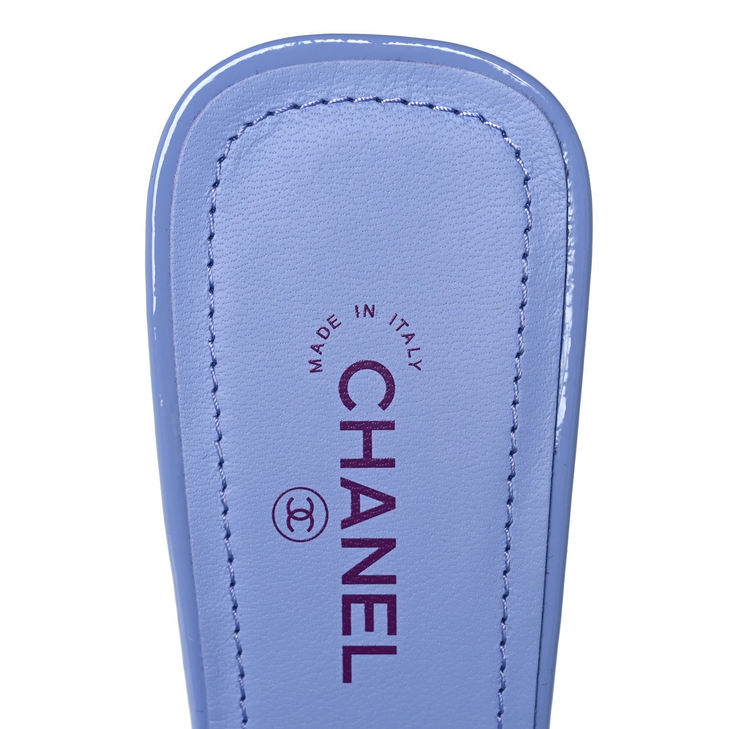 Chanel Patent Calfskin CC Mules 35 Light Purple Dark Purple 7 of 9