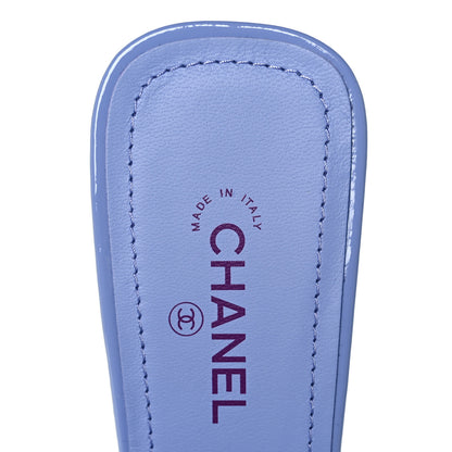 Chanel Patent Calfskin CC Mules 35 Light Purple Dark Purple 7 of 9