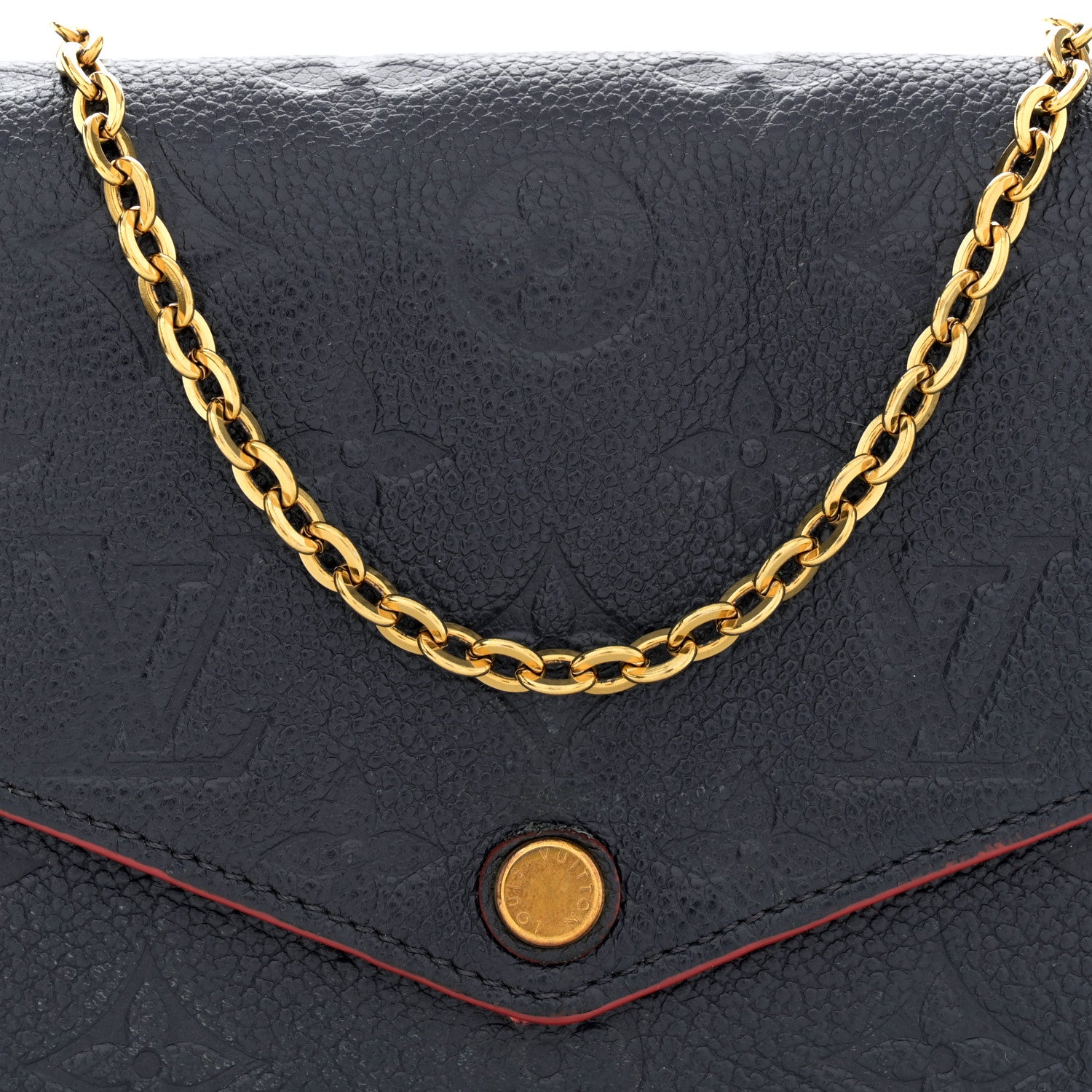 Louis Vuitton Empreinte Pochette Felicie Chain Wallet Marine Rouge 9 of 13