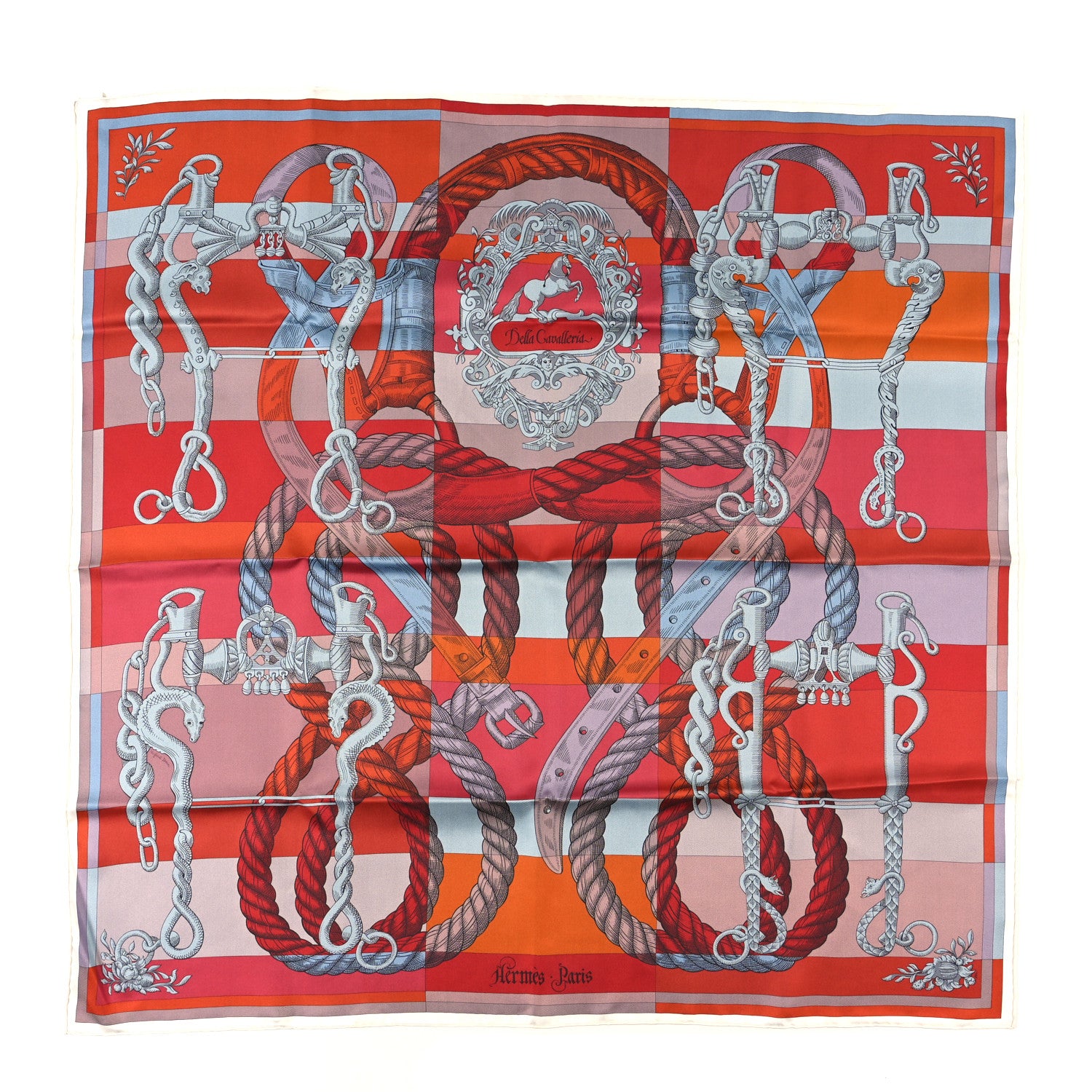 Hermes Silk Double Face Della Cavalleria Finesse Scarf 90 1 of 3