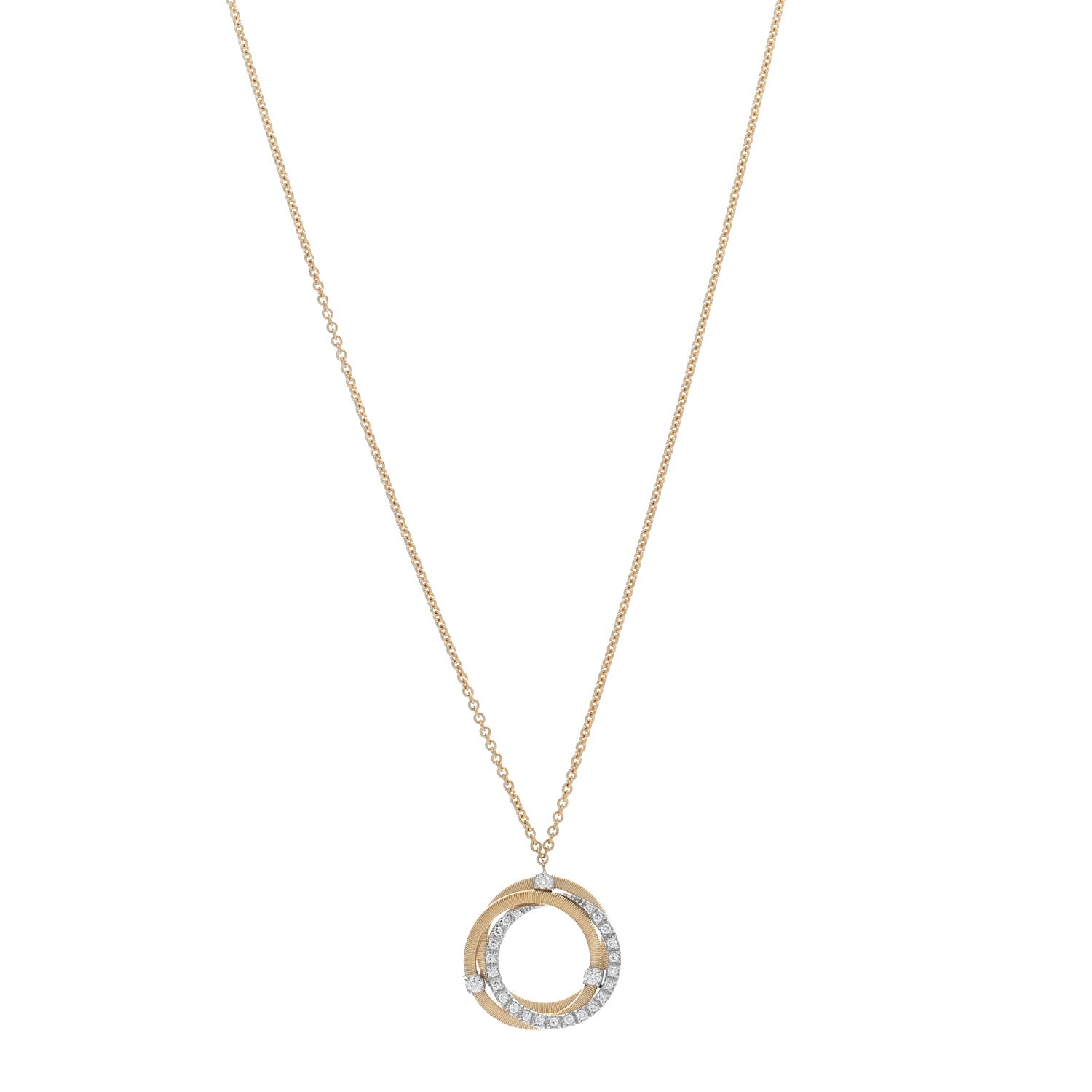 Marco Bicego 18K Yellow White Gold Diamond Goa Pendant Necklace 1 of 4
