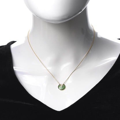 Cartier 18K Yellow Gold Diamond Chrysoprase XS Amulette de Cartier Pendant Necklace 2 of 5