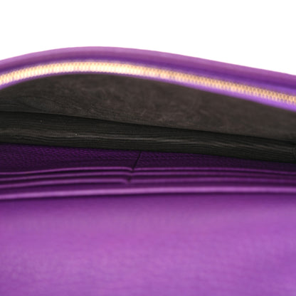 Gucci Pebbled Calfskin Soho Wallet On Chain Shine Purple 5 of 13
