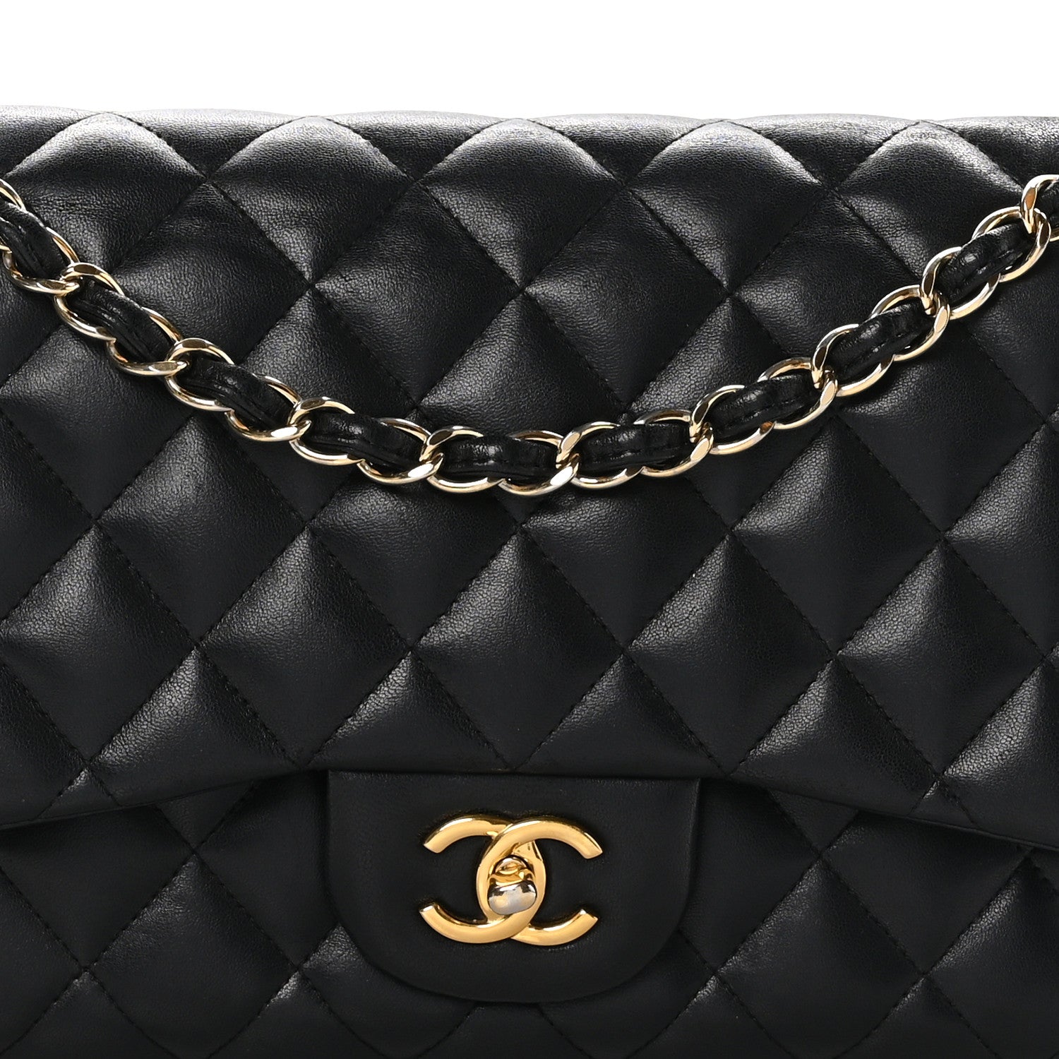Chanel Lambskin Quilted Jumbo Double Flap Black 8 of 13