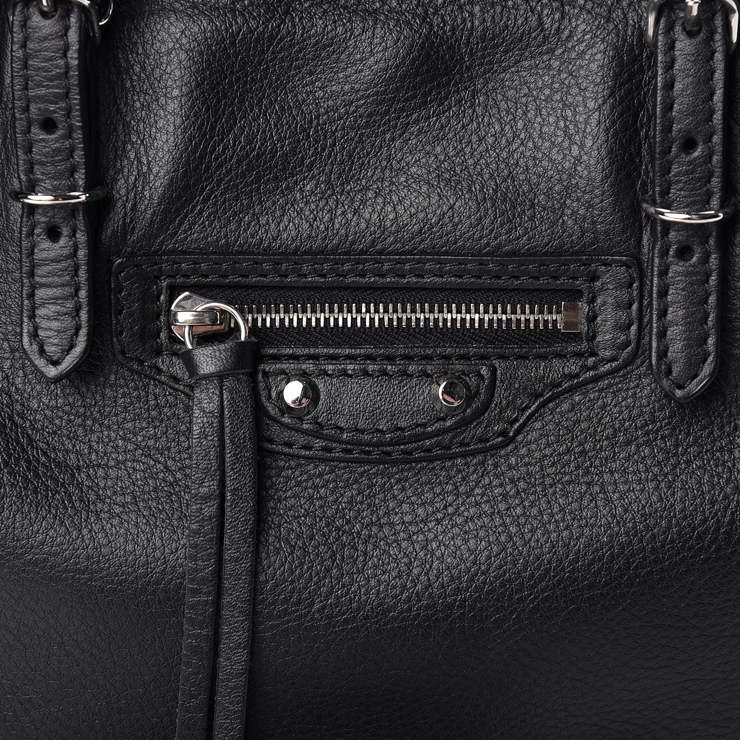Balenciaga Grained Calfskin Papier Mini A4 Zip Around Tote Black 8 of 10