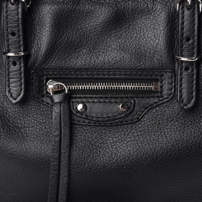 Balenciaga Grained Calfskin Papier Mini A4 Zip Around Tote Black 8 of 10