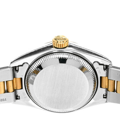 Rolex Stainless Steel 18K Yellow Gold 26mm Oyster Perpetual Datejust Watch Black Tapestry 79163 4 of 4