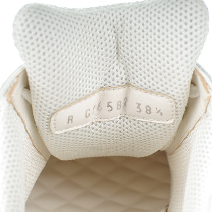 Chanel Suede Calfskin CC Sneakers 38.5 White Pink Green 7 of 7