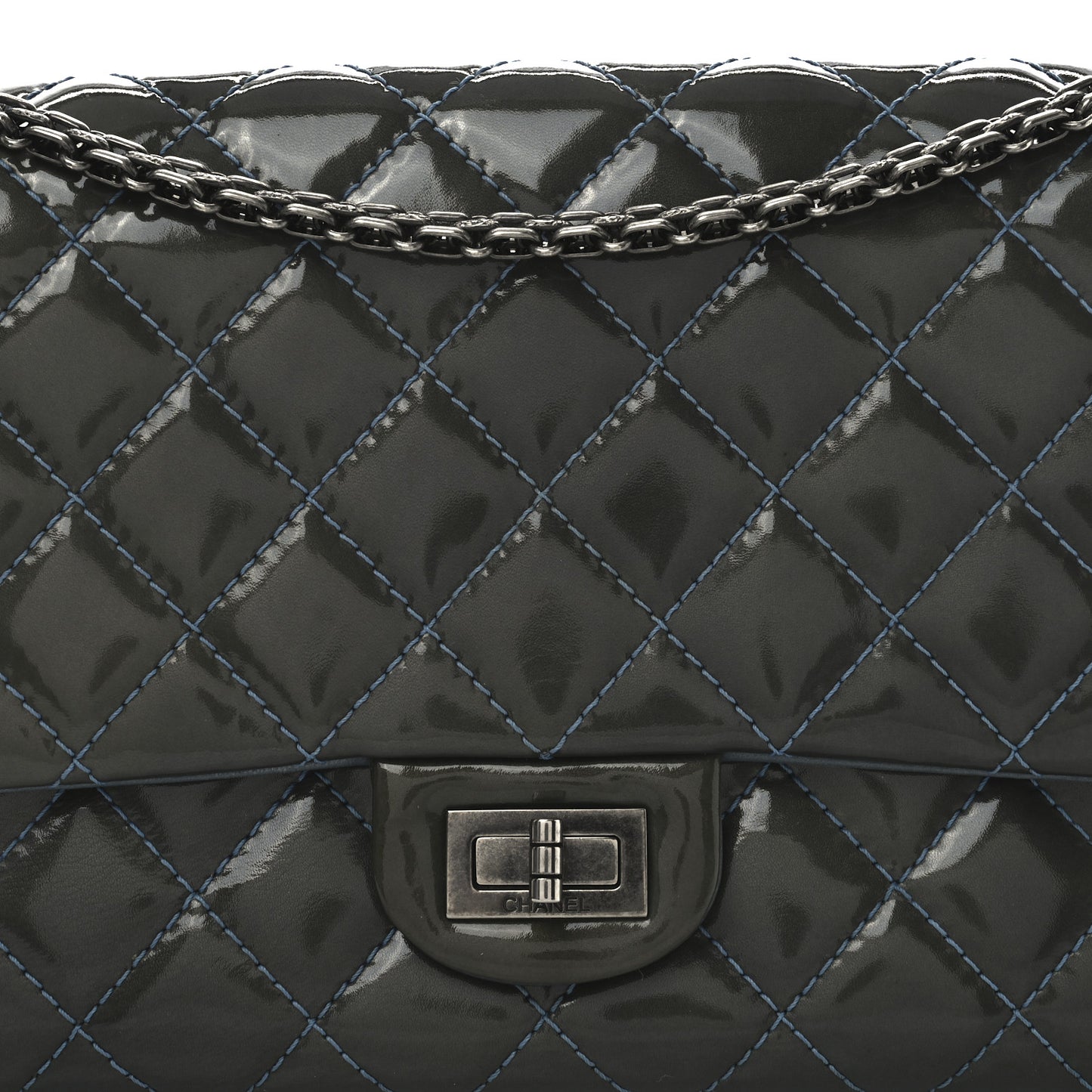 Patent Quilted 2.55 Reissue 226 Flap Blue