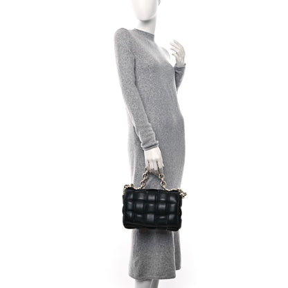 Bottega Veneta Lambskin Maxi Intrecciato Padded Chain Cassette Crossbody Bag Black 2 of 8