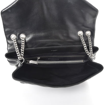 Saint Laurent Calfskin Y Quilted Monogram Large Loulou Chain Satchel Black 6 of 8