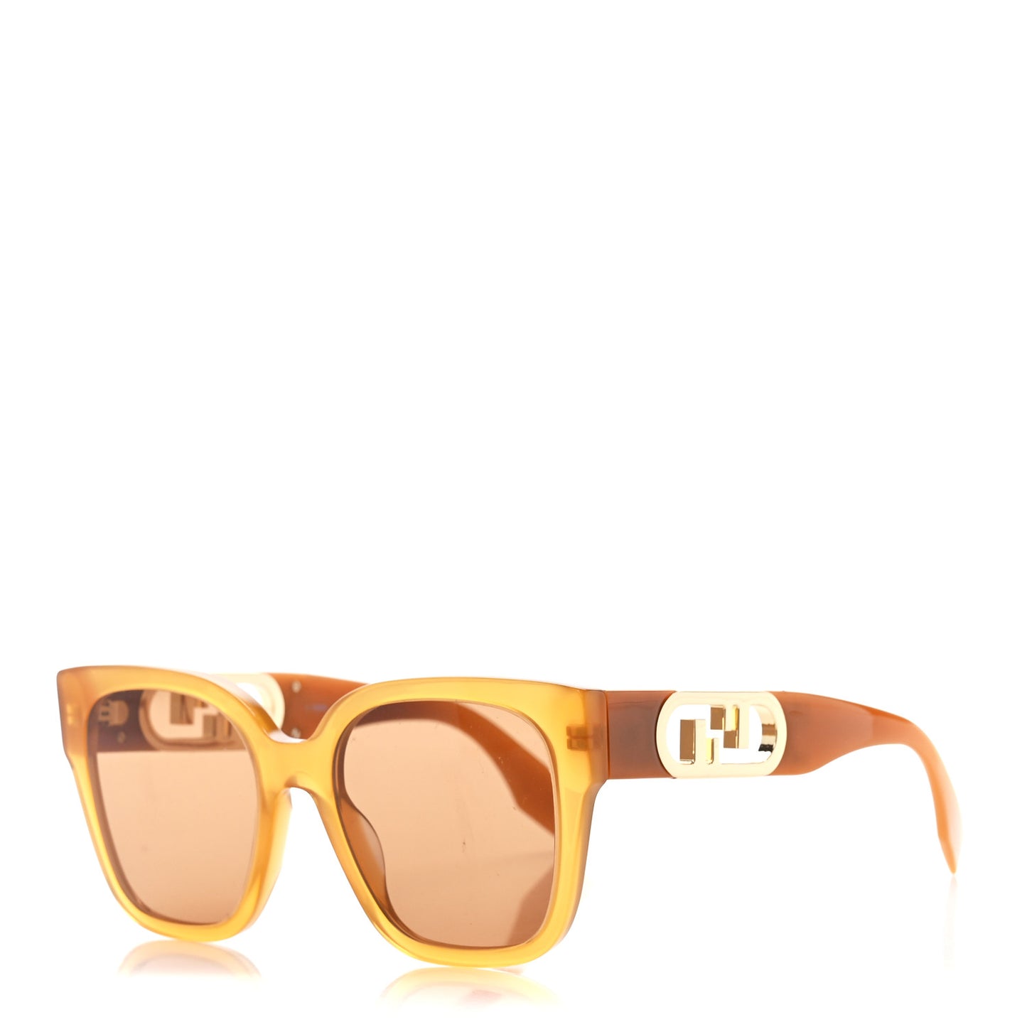 Acetate O'Lock Square Sunglasses FE40063I Orange Brown