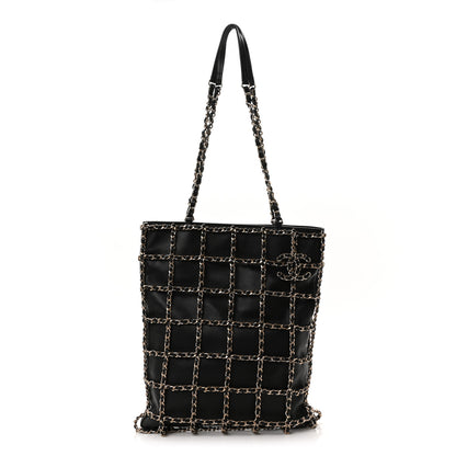 Chanel Lambskin Large Shopping Chain Tote Black 1 of 10