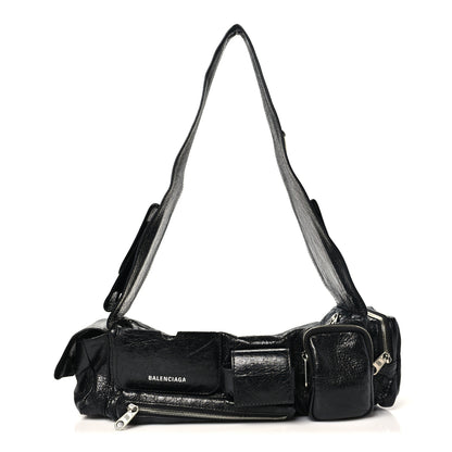 Balenciaga Agneau Arena Superbusy XS Sling Zip Shoulder Bag Black 1 of 10