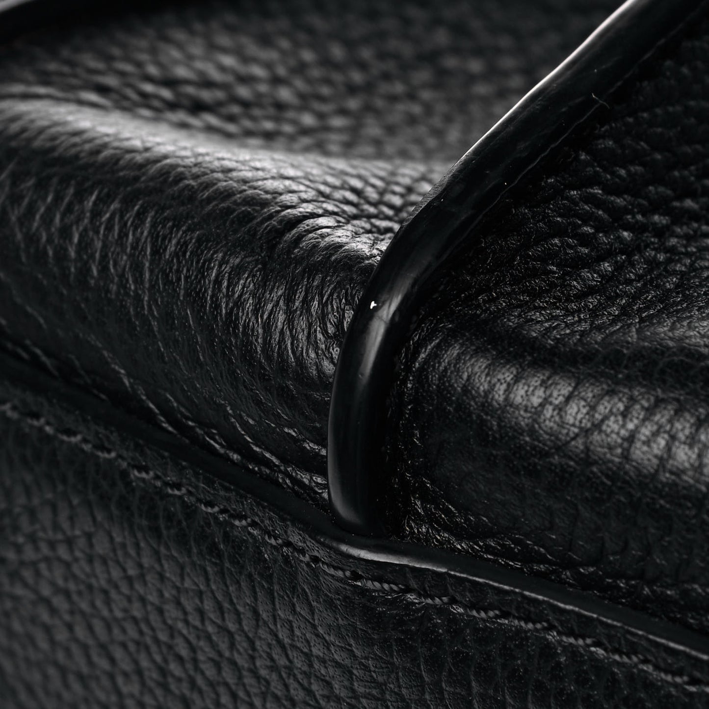 Grained Calfskin Medium Milla Tote Black