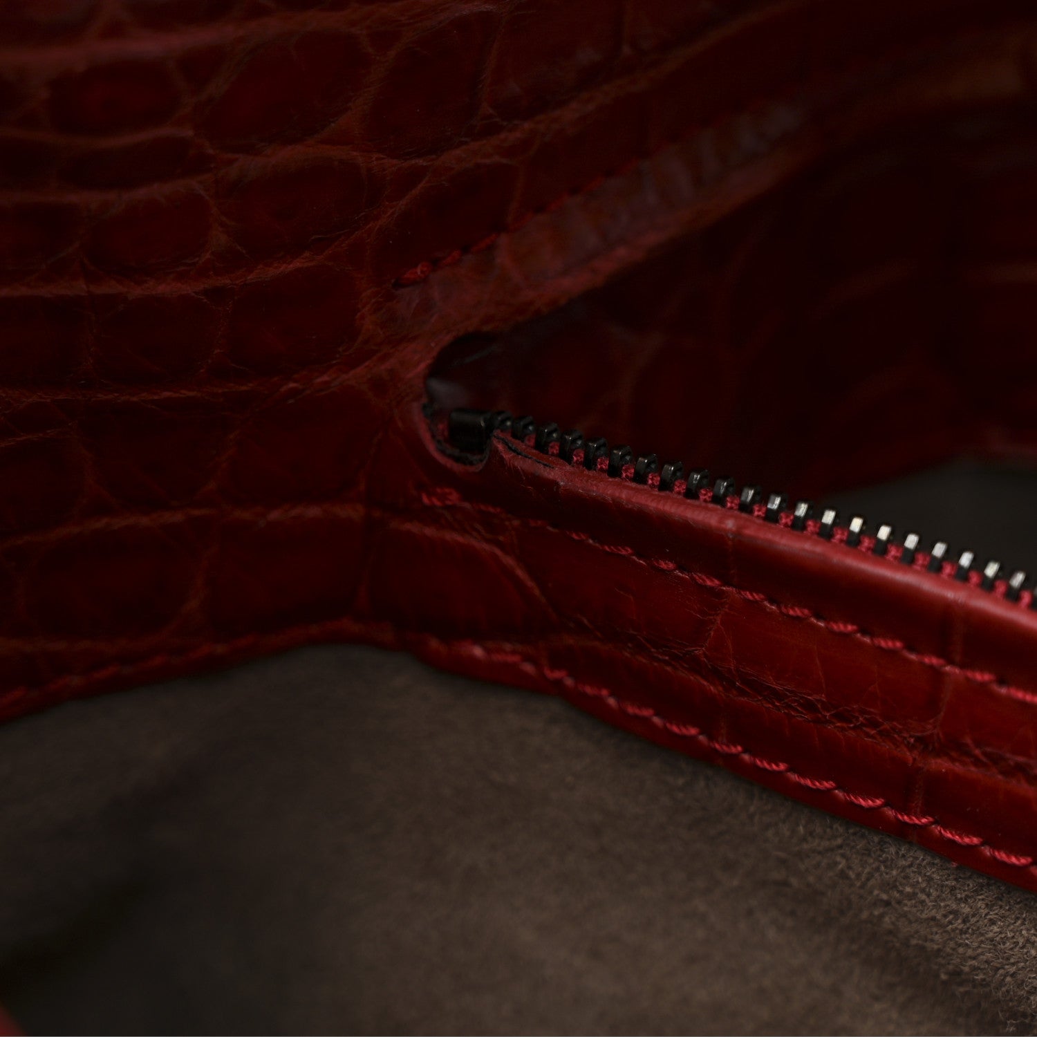 Bottega Veneta Soft Crocodile Fume Medium Roma Tote Blood 14 of 14