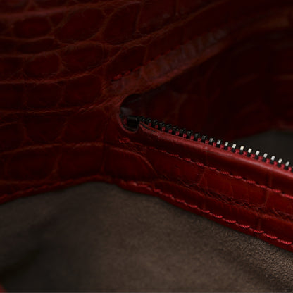 Bottega Veneta Soft Crocodile Fume Medium Roma Tote Blood 14 of 14