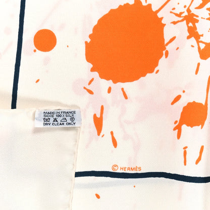 Hermes Silk Cheval Surprise Remix Scarf 90 White Orange 3 of 3