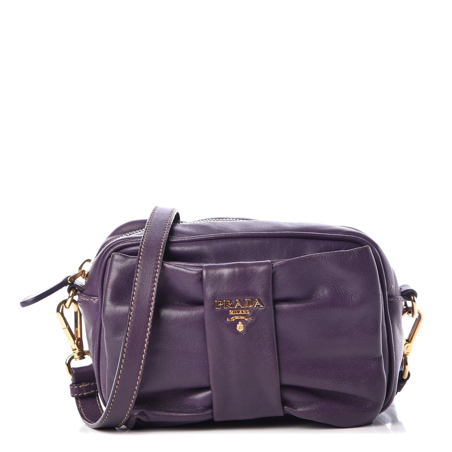 Prada Nappa Fiocco Bow Crossbody Clutch Viola 1 of 7