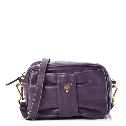 Prada Nappa Fiocco Bow Crossbody Clutch Viola 1 of 7