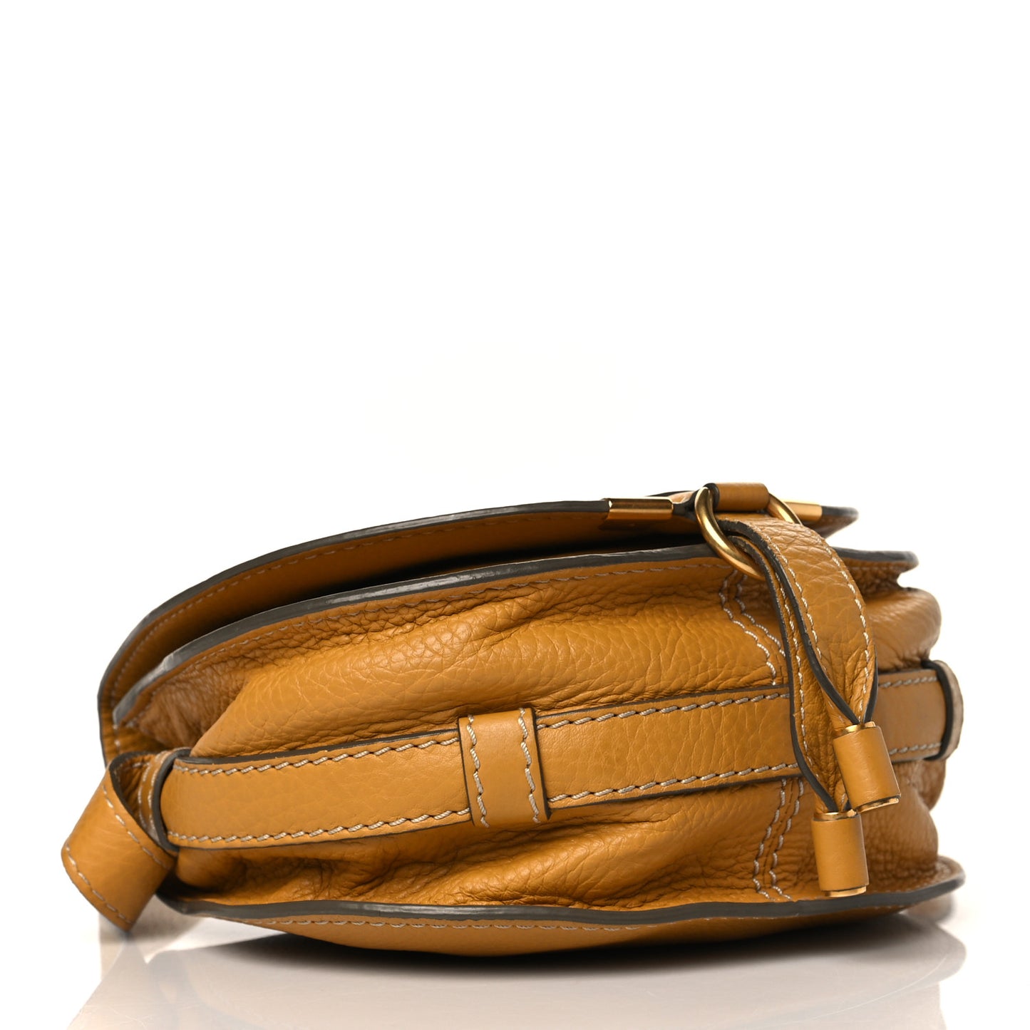 Calfskin Mini Marcie Round Crossbody Bag Curry Yellow