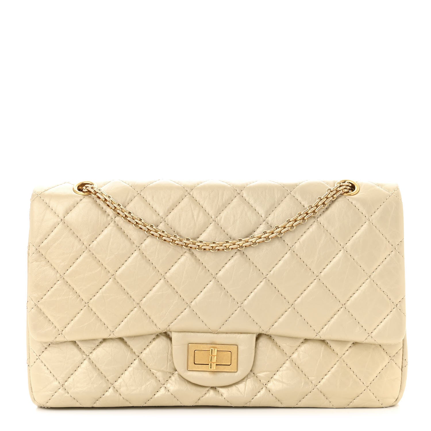 Chanel Metallic Aged Calfskin Quilted 2.55 Reissue 226 Flap Pale Gold 1 of 11