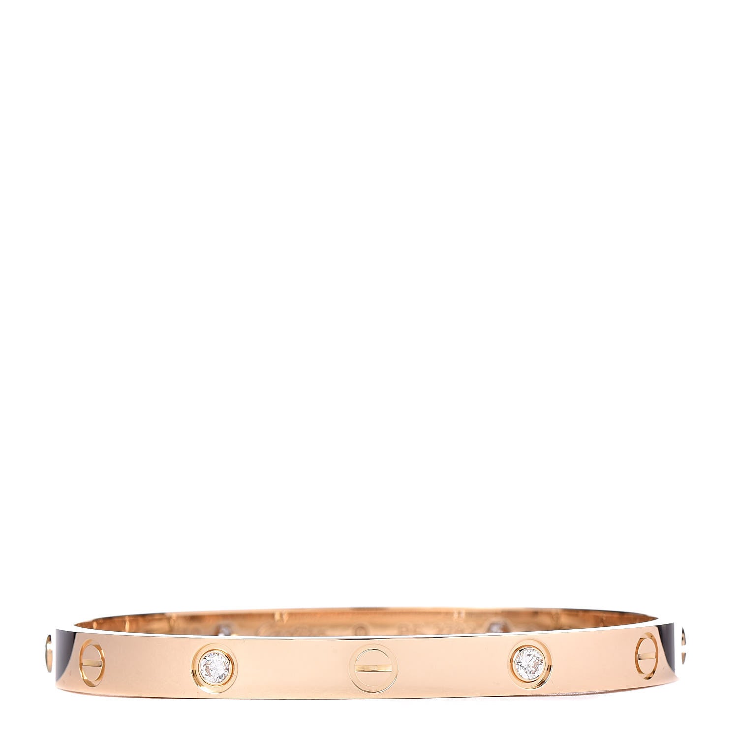 Cartier 18K Yellow Gold 4 Diamond LOVE Bracelet 17 1 of 4