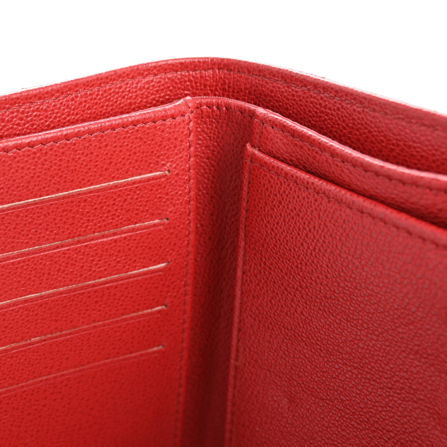 Chanel Grained Calfskin Quilted CC Box Flap Wallet Red 10 of 17