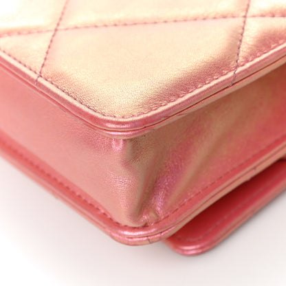 Chanel Iridescent Calfskin Quilted Chanel 19 Wallet On Chain WOC Pink 13 of 19