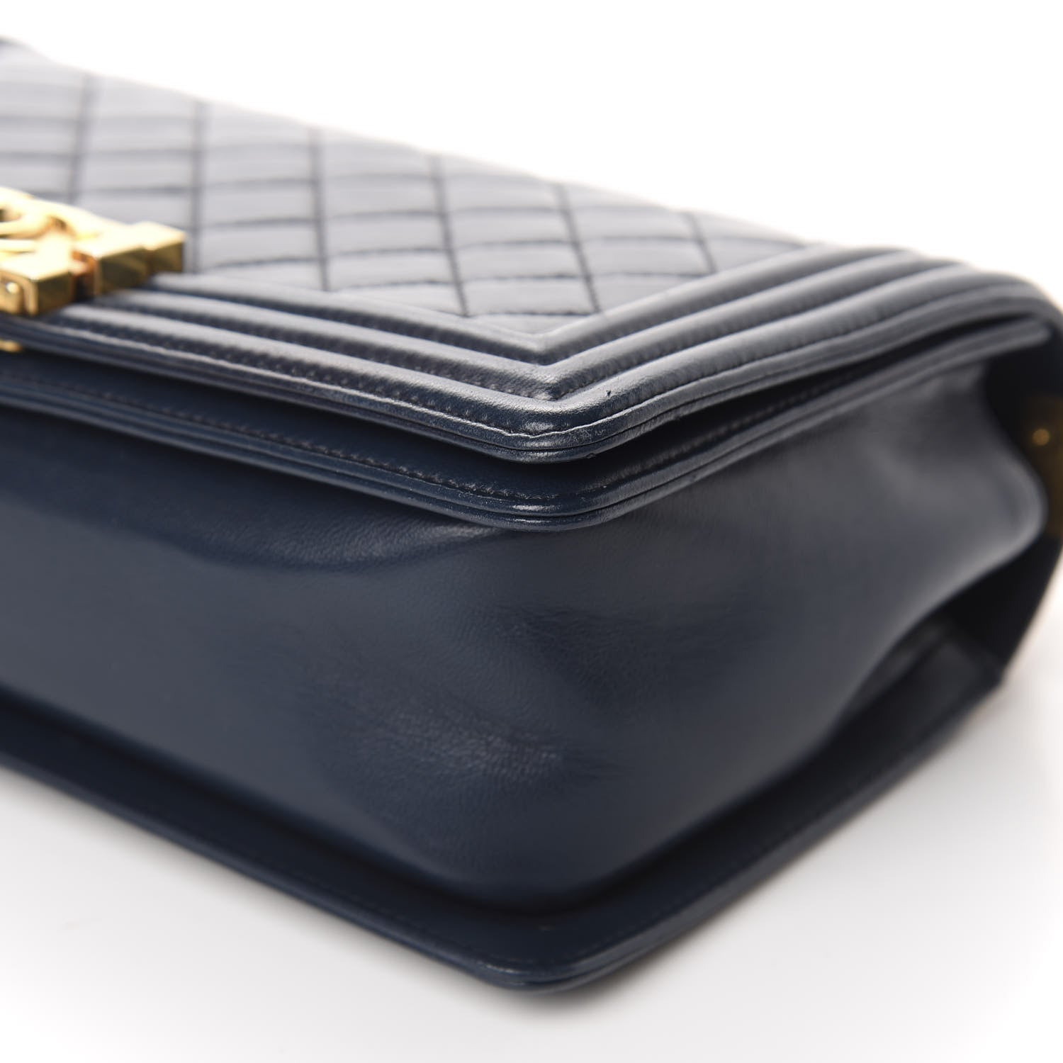 Chanel Lambskin Quilted Medium Boy Flap Dark Navy 7 of 14