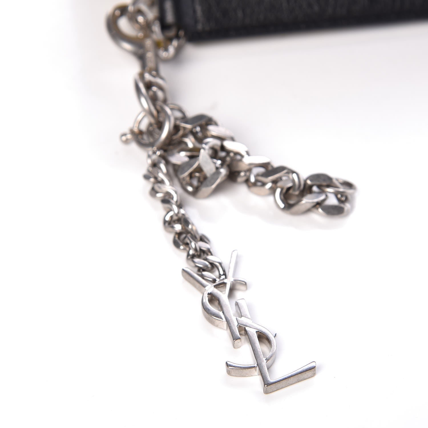 Saint Laurent Pony Hair Calfskin Monogram Leopard Print Baby Punk Chain Bag Yellow 9 of 12