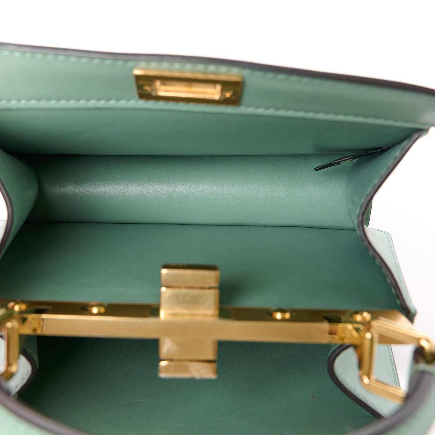 Shiny Nappa Petite Peekaboo I SEE U Satchel Menta