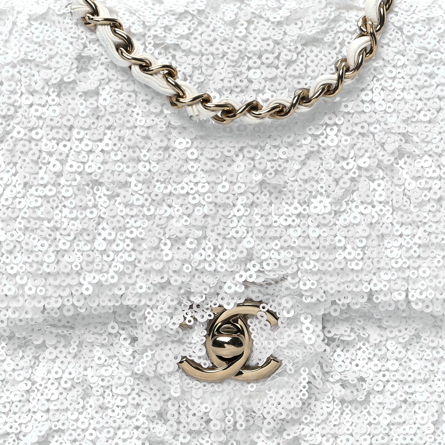 Chanel Sequin Mini Rectangular Flap White 8 of 11